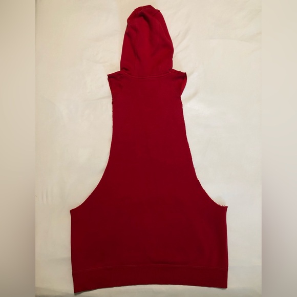 Adidas Custom Red Sleeveless Hoodie - Picture 2 of 2